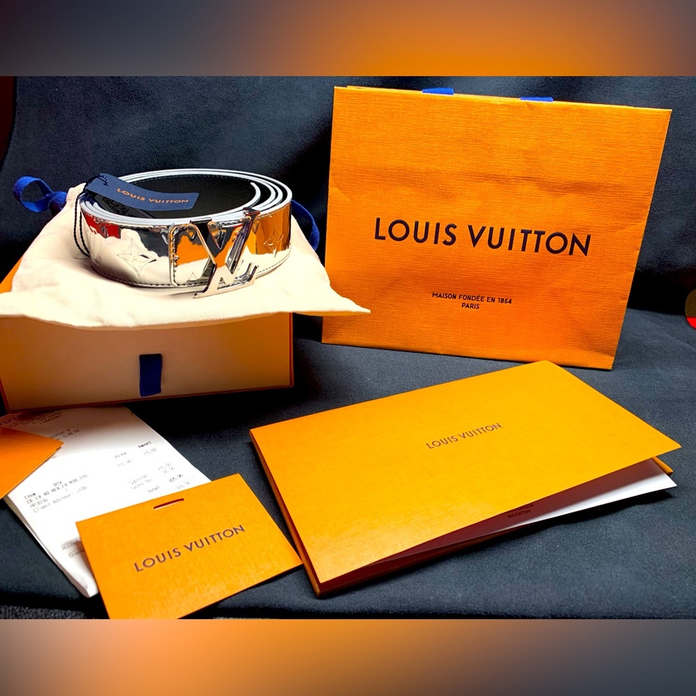 NWT Auth. Louis Vuitton Virgil Mirror Monogram LV Initiales Men’s 100 / 40 Belt